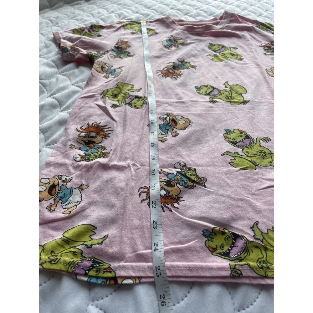 Nickelodeon Cartoon Graphic T-Shirt Size M RUGRATS Reptar Chuckie Tommy PINK - Picture 4 of 5